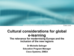 Cultural considerations for global e