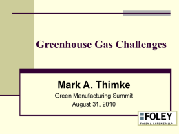 Greenhouse Gas Challenges