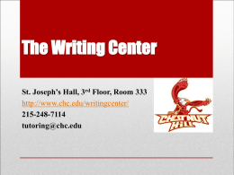 The Writing Center - Chestnut Hill College