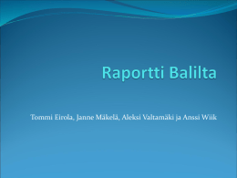 Raportti Balilta - Oulun ammattikorkeakoulu :: Etusivu (FI)
