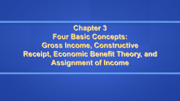 Chapter 3 Four Basic Concepts: Gross Income, Constructive