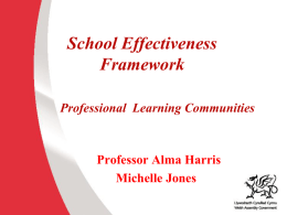 School Effectiveness Framework The next phase