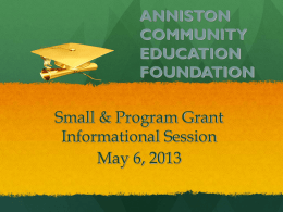 ANNISTON COMMUNITY EDUCATION FOUNDATION
