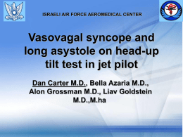 Vasovagal syncope and long asystole on head tilt table