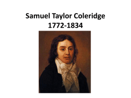 Samuel Taylor Coleridge 1772-1834
