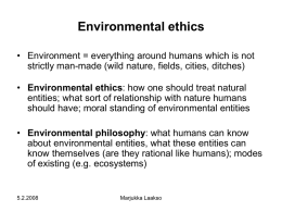 Environmental ethics - Helsingin yliopisto