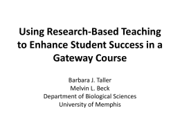 Using Research-Based Teaching to Enhance Student Success