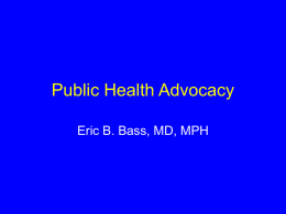 Public Health Advocacy - Society of General Internal Medicine