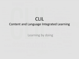 CLIL Content and Language Integrated Learning