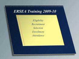ERSEA Training 2009-10