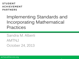 Implementing Standards and Incorporating Mathematical