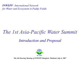 INWEPF : International Network for Water and Ecosystem in