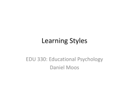 Introduction to Educational Psychology: Developing a