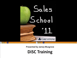 DiSC Training - Greystone Sales School