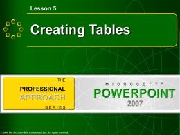 Lesson 5 Creating Tables - Carteret Community College