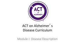 PMA 2020 Alzheimer’s Disease Curricula