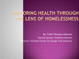 Exploring Health through the Lens of Homelessness