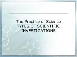 Types of Scientific Investigations