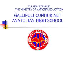 TURKISH REPUBLIC THE MINISTERY OF NATIONAL EDUCATION