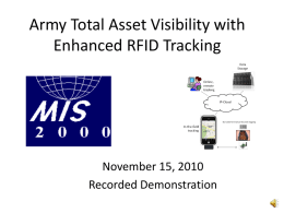 Army Total Asset Visibility Enhanced RFID Tracking