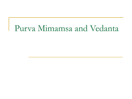 Purva Mimamsa and Vedanta