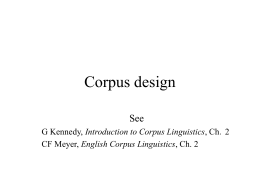 Corpus design - University of Manchester
