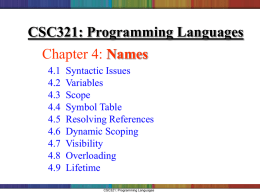 Programming Languages - California State University