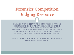 Forensics Competition Judging Resource