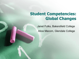 Student Competencies: Global Changes