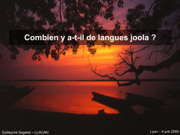 Combien y a-t-il de langues joola