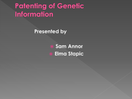 Gene Patenting?