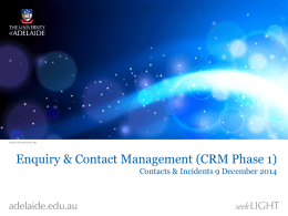 CRM - Enquiry & Contact Management Reference Group