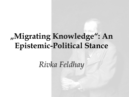 Migrating Knowledge“: An Epistemic