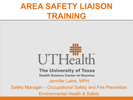 Area Safety Liaison Web Based Training