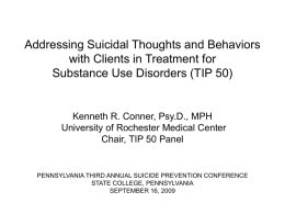 Addressing Suicidal Thoughts and Behaviors in Clients In