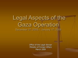 Legal Aspects of the Gaza Conflict