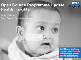 Open Source Programme Update Health Insights