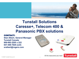 Tunstall Caresse Product Presentation