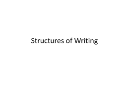 Structures of Writing