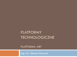Platformy technologiczne Platforma .net