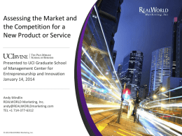 Assessing the Market and Competitionx
