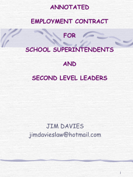 Annotated Employment Contract for School Superintendents