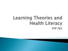 Learning theoriesand health literacy