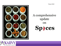 A comprehensive update on Spices