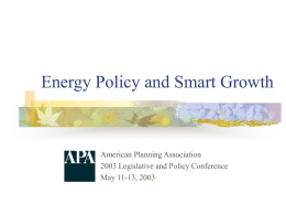 Energy Policy and Smart Growth - American Planning Association