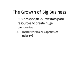 The Growth of Big Business - Fairview Park City Schools