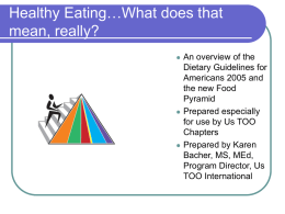 Healthy Eating…What does that mean, really?