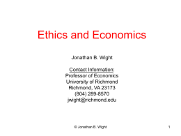 Introduction to Ethics in Economics