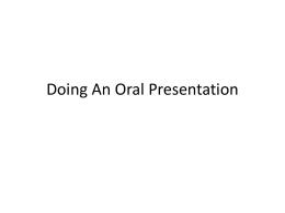 Doing An Oral Presentation