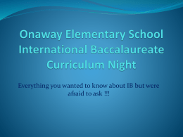 Onaway Elementary School International Baccaleareate
